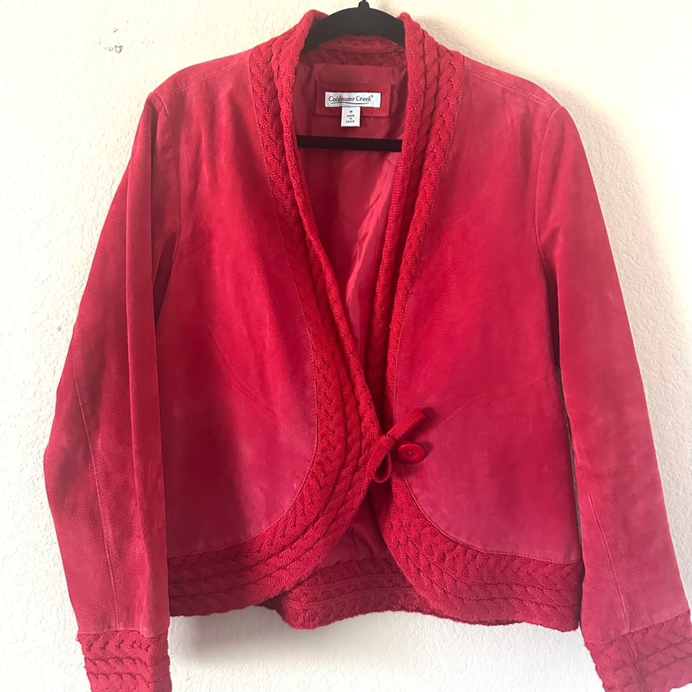 Coldwater Creek suede and knit jacket.